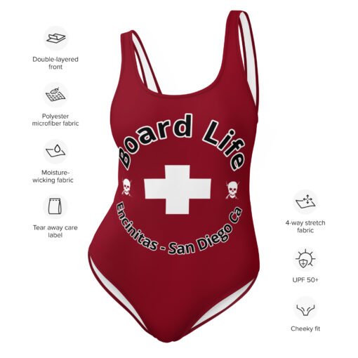 Buy Safety Red One Piece Swimsuit Online at Best Prices - Image 4