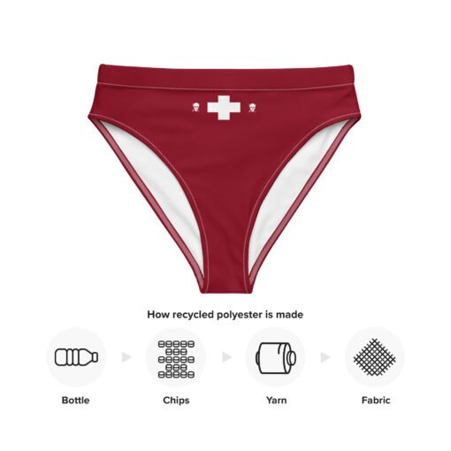 Buy Safety Red high waisted bikini bottom Online at Best Prices - Image 3
