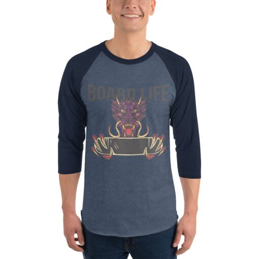 Buy Dragon 3/4 raglan long sleeve t shirt for men Online at Best Prices - Image 2